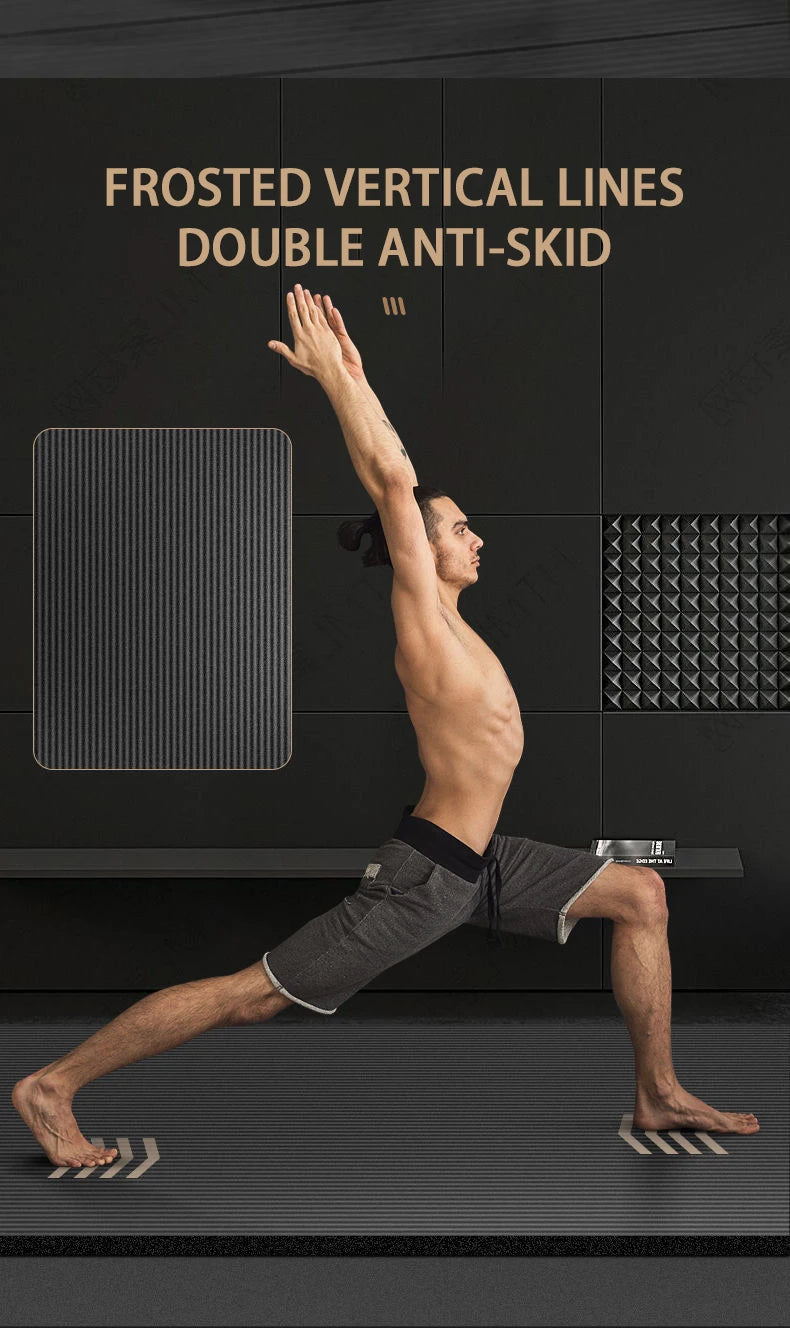 Longer Thicken Non-Slip Men's Fitness Mat High Density Exercise Yoga Mats For Gym Home Fitness Exercise Gymnastics