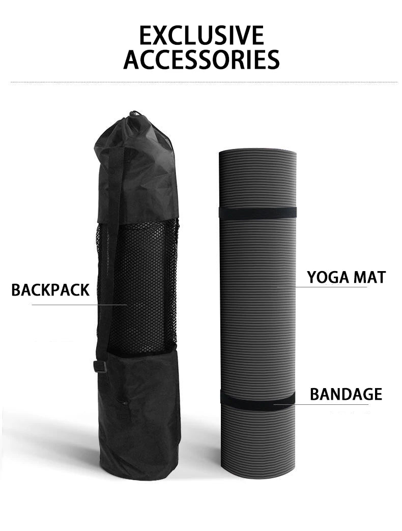 Longer Thicken Non-Slip Men's Fitness Mat High Density Exercise Yoga Mats For Gym Home Fitness Exercise Gymnastics