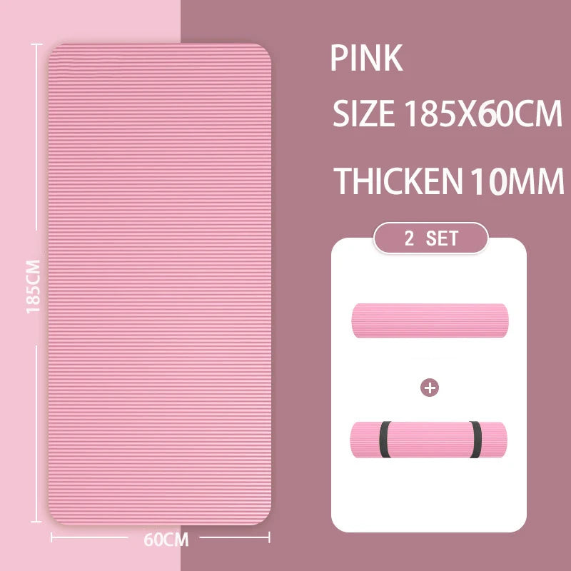 Longer Thicken Non-Slip Men's Fitness Mat High Density Exercise Yoga Mats For Gym Home Fitness Exercise Gymnastics