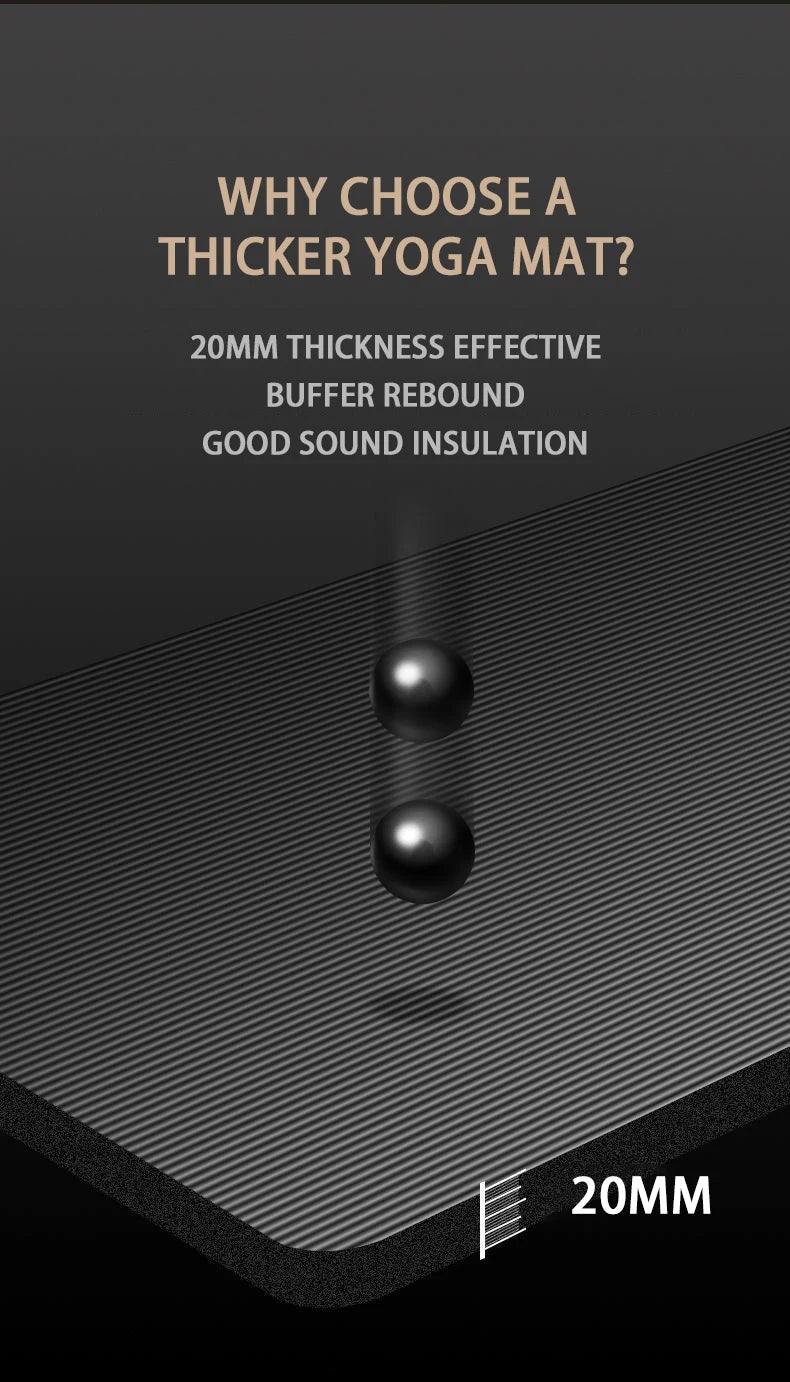 Longer Thicken Non-Slip Men's Fitness Mat High Density Exercise Yoga Mats For Gym Home Fitness Exercise Gymnastics