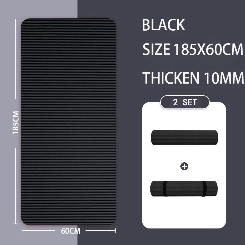Longer Thicken Non-Slip Men's Fitness Mat High Density Exercise Yoga Mats For Gym Home Fitness Exercise Gymnastics