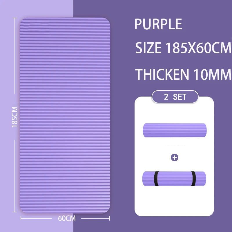 Longer Thicken Non-Slip Men's Fitness Mat High Density Exercise Yoga Mats For Gym Home Fitness Exercise Gymnastics